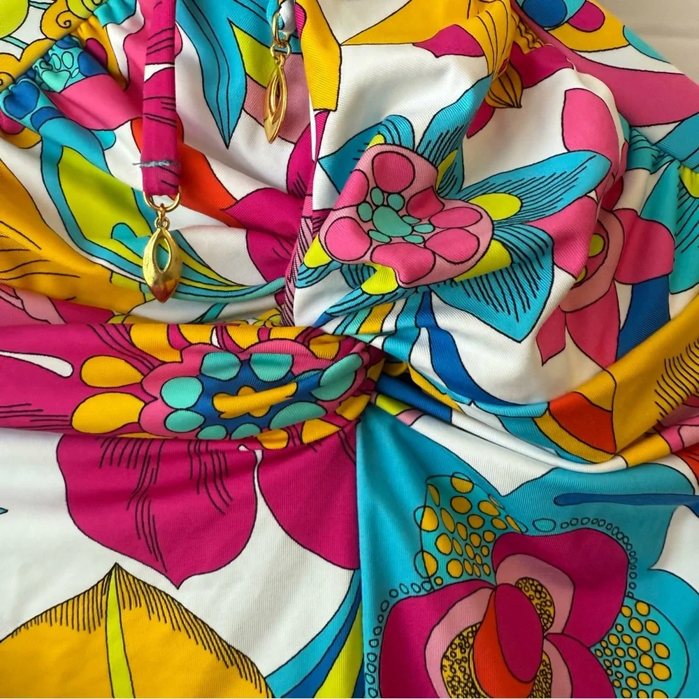 Trina Turk Red and Yellow One Piece Swimsuit - Picture 5 of 12